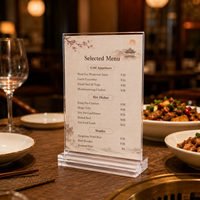Support de menu de table en acrylique transparent, double face, porte-affiche de table, support de présentation de liste de prix pour restaurant, café