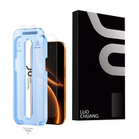 Protection d'écran HD en verre trempé 2.5D sans bordure, installation facile, toucher lisse pour iPhone 12 13 14 15 16 17 18 Pro Max avec applicateur
