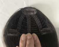 Frange droite naturelle à clipser en cheveux humains européens 100 % Remy pour femmes, idéale pour le coiffage quotidien