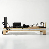 Machine de Pilates Reformer Premium en Chêne à Rail Intégral pour Studio à Domicile et Entraînement Complet du Corps