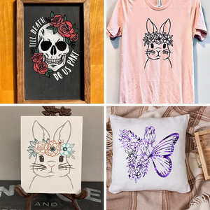 ลายฉลุรูปสัตว์ในฟาร์มลายดอกไม้ใช้ซ้ำได้สำหรับป้ายติดผนังทำจากผ้ารูปช้างหมาป่าผีเสื้อ - Product Image 4