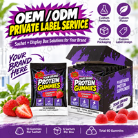 Complément Alimentaire Gommes Protéinées OEM ODM avec Sachets Portables pour un Soutien Quotidien en Protéines – Boîte de 6 Sachets