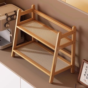 ชั้นวางแก้วน้ำไม้ไผ่หลายชั้น สำหรับจัดเก็บบนโต๊ะในครัว ห้องนอน หอพัก - Product Image 2