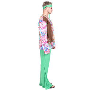 Disfraz de Hombre Hippie para Actuaciones en Escenario, Estampado Floral Verde, Fibra de Poliéster, Primavera 2018 - Product Image 4
