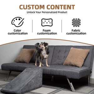ODM ODM Op maat gemaakte traag schuim honden- en katten trappen, hondenopgangen voor trappen, hondenstappen voor banken en bedden met afneembare hoes - Product Image 6