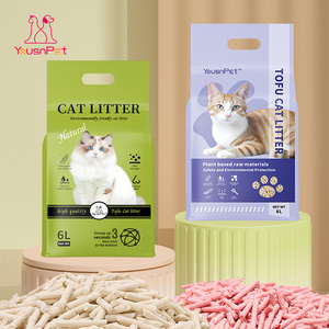 Yousnpet OEM Flushable Cat Litter Poeira Livre 6L Anodamento Perfumado Soja Ervilha Misturada Tofu Cat Litter Areia