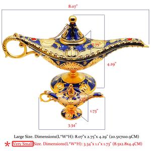 Lámpara de los Deseos de Aladino de Aleación de Estilo Europeo Vintage, Decoración Artesanal para Regalo, Material de Latón, Lámpara Mágica de Aladino, Quemador de Incienso de Color - Product Image 2