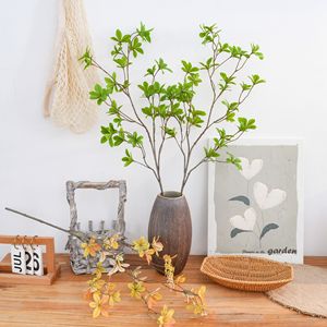 Fleur artificielle CallaFloral, branche unique, vert et jaune, en PVC, pour décoration intérieure, bouquet de mariage, style INS - Product Image 1