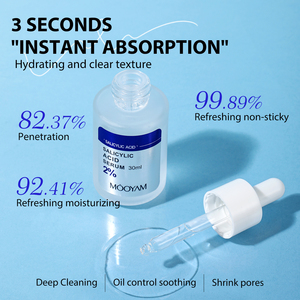 Sérum facial à 2% d'acide salicylique, contrôle du sébum, resserre les pores, unifie le teint, apaisant, nettoyage en profondeur, sérum pour le soin de la peau - Product Image 5