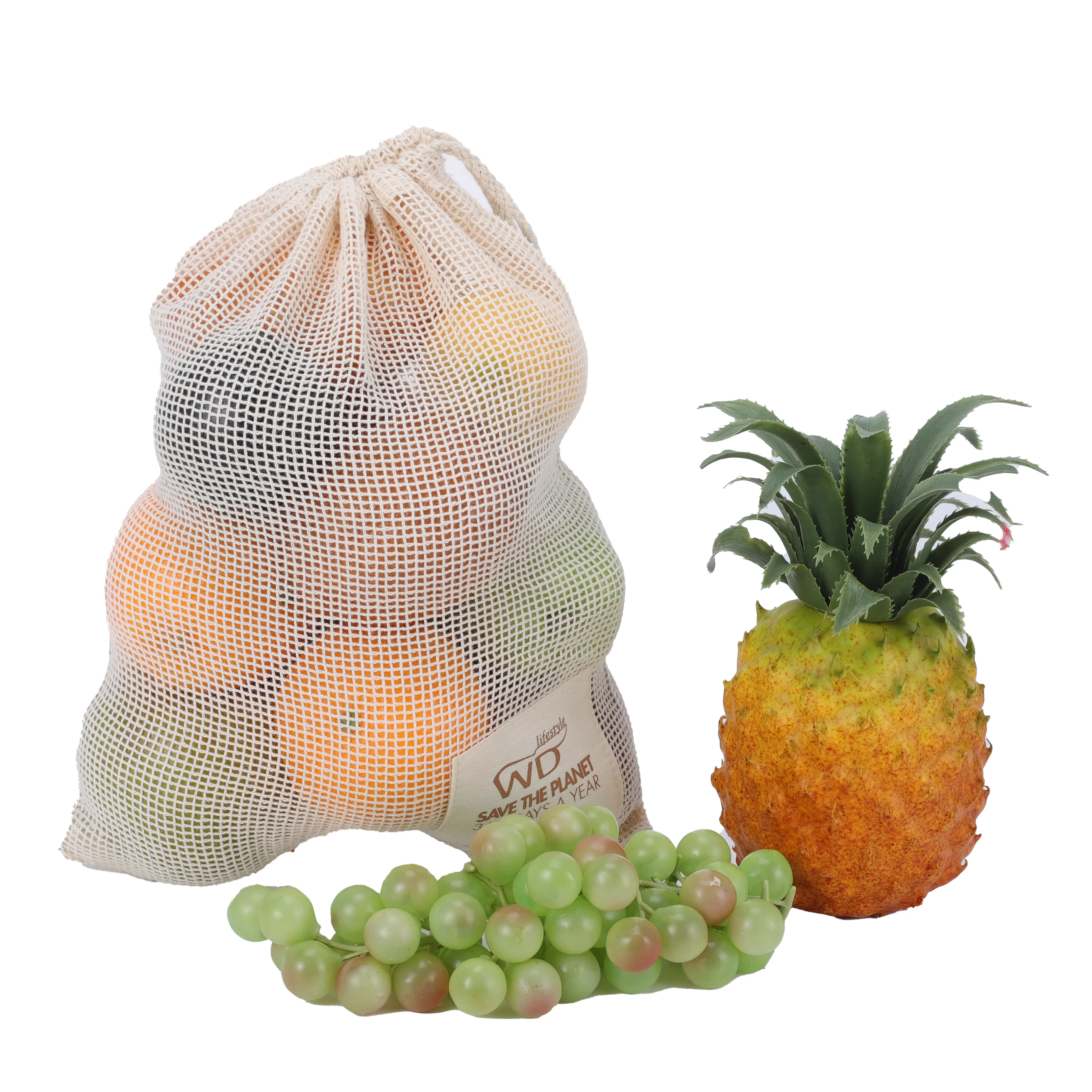 किराने की खरीदारी के लिए जियाडे ऑर्गेनिक कॉटन मेश सब्जी पुन: प्रयोज्य मलमल बैग के लिए शीर्ष विक्रेता 2024