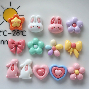 Venta al por mayor de abalorios planos de resina flor conejo corazón DIY joyería encantos DIY crema pegamento horquilla zapato materiales hechos a mano resina encantos - Product Image 4