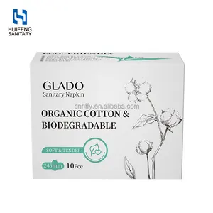 Glado Care Anion Biodegradable Herbal Eco Friendly Wholesale Organic Cotton Lady Cheap Sanitary Towel Pads Women Napkin