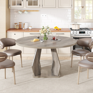 Commercio all'ingrosso della fabbrica di lusso moderno Taupe <span class=keywords><strong>tavolo</strong></span> <span class=keywords><strong>da</strong></span> <span class=keywords><strong>pranzo</strong></span> in legno <span class=keywords><strong>grande</strong></span> <span class=keywords><strong>tavolo</strong></span> rotondo <span class=keywords><strong>da</strong></span> <span class=keywords><strong>pranzo</strong></span> per cucina 4-6 posti - Product Image 3