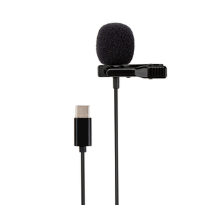 Professionale Mini Clip-On portatile microfono a condensatore con tipo-C per Android smartphone di plastica con cavo di comunicazione - Product Image 1