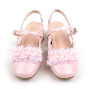 Nouvelles chaussures à talons pour filles, en dentelle et perles, style princesse, pour l'été, la danse, les spectacles scolaires et les fêtes. - Product Image 2