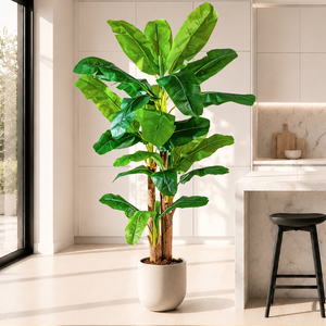 Arbre <span class=keywords><strong>bananier</strong></span> artificiel : Plante tropicale en soie de 1,80 m avec feuilles de <span class=keywords><strong>Musa</strong></span>, pour <span class=keywords><strong>intérieur</strong></span> et extérieur, <span class=keywords><strong>d</strong></span>écoration de hôtel, bureau, patio, vente en gros - Product Image 2