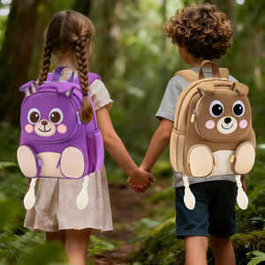 Mochila Infantil con Dibujos Animados de Animales, Impermeable, de Nailon y Poliéster, con Forro, Reflectante para Seguridad Nocturna, con Correa de Hombro Curva - Product Image 1