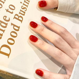 Uñas Postizas Hechas a Mano <span class=keywords><strong>de</strong></span> 4cm <span class=keywords><strong>de</strong></span> Largo, Color Nude, Efecto Ojo <span class=keywords><strong>de</strong></span> Gato, Cobertura Total, con Diseño <span class=keywords><strong>de</strong></span> Puntos Negros, <span class=keywords><strong>Manicura</strong></span> <span class=keywords><strong>de</strong></span> Lujo Color Champán para Dedos - Product Image 6