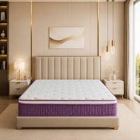 Matelas à ressorts ensachés moderne de 30 cm, compressé sous vide, avec housse en coton et capitonnage diamanté, idéal pour chambre, maison, hôtel, appartement