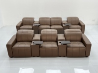 Canapé modulaire de luxe moderne en cuir véritable inclinable pour home cinéma, salon, salle VIP et club