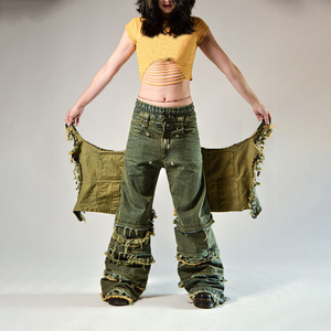 DiZNEW 2025 Jeans vintage pour homme de haute qualité, design avec franges détachables, disponible en version foncée et claire, jeans avec patchwork - Product Image 2