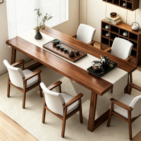 Ensemble table et chaises de style chinois moderne, table à thé minimaliste avec grande planche pour la maison, le bureau ou le balcon