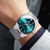 BINBOND B102 102 модные повседневные деловые кварцевые часы из нержавеющей стали водонепроницаемые с пряжкой светящийся календарь Мужские часы для мужчин