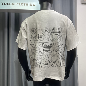 เสื้อยืดคอกลมสีดำทรงโอเวอร์ไซส์ ผ้าคอตตอนหนา พิมพ์ลาย DTG ทรงบ็อกซี่ แขนสั้น ลวดลายกราฟิก ซักทำให้สีซีดจาง - Product Image 3