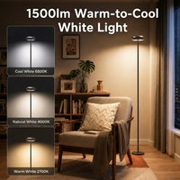 Lámpara de Pie RGB Moderna Personalizable con Luz Superior e Inferior, Control por APP/Remoto, Sincronización Musical, Efecto de Ondas de Agua, CCT Regulable