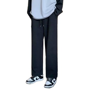 Pantalon décontracté en velours côtelé noir pour homme, nouvelle collection printemps, tendance, polyvalent, sport, ample, avec cordon de serrage, coupe droite drapée - Product Image 4