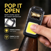 Mini lampe torche LED porte-clés avec aimant, ouvre-bouteille, rechargeable par USB, torche d'avertissement d'urgence pour la randonnée nocturne, la course à pied et le camping