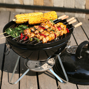 <span class=keywords><strong>Barbecue</strong></span> portable au <span class=keywords><strong>charbon</strong></span> <span class=keywords><strong>de</strong></span> <span class=keywords><strong>bois</strong></span> <span class=keywords><strong>de</strong></span> 14 pouces <span class=keywords><strong>avec</strong></span> <span class=keywords><strong>couvercle</strong></span> pour camping, pique-nique et fêtes en extérieur - Product Image 2