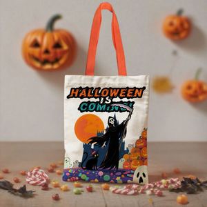 Bolsa de Lona Vintage Personalizada, Bolsa de Truco o Trato, Regalo de Halloween para Niños - Product Image 4