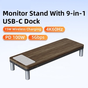 Cao Màn hình máy tính văn phòng bảng phụ kiện sạc với ngăn kéo hộp lưu trữ đứng USB không dây Sạc màn hình đứng - Product Image 6