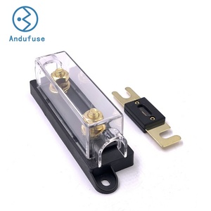 Porte-fusible électrique <span class=keywords><strong>noir</strong></span> en ligne pour protection électrique, pour système audio vidéo stéréo de voiture, porte-fusible ANL ADL avec couvercle transparent - Product Image 1