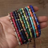 Bracelet en pierre de bambou 6*12mm pour femme, bijoux tendance, soulagement de l'anxiété, protection, bracelet ajustable en jaspe impérial perlé