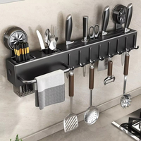 Support de rangement mural multifonction pour cuisine, organisez vos ustensiles et torchons, gain de place assuré avec étagère de rangement