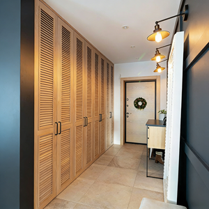 Armoire à portes à persiennes en bois massif personnalisée BALOM, ventilée et résistante à l'humidité, mobilier de chambre à coucher, panneau arrière épaissi - Product Image 6