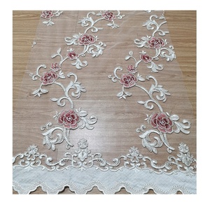 Rideau personnalisé avec des fleurs rouges, Offre Spéciale, voile de salon, brodé à la main, turquie - Product Image 1