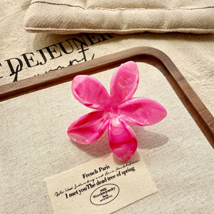 Molletta da donna alla moda in marmo a fiori Plumeria a becco d'anatra media semi-legata estensione per capelli Bauhinia lato frangia accessorio per capelli - Product Image 6