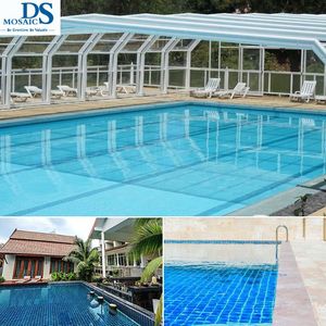 Nuove Piastrelle Moderne per Pareti <span class=keywords><strong>e</strong></span> Pavimenti in Vetro Termofuso Verde Blu per Esterni, Mosaico in Vetro Stampato a Mano per Piscine - Product Image 6