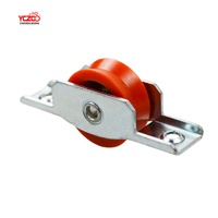 Accesorios para Ventanas Corredizas de Aluminio, Rueda de Plástico Roja con Canal en V, Polea Pequeña para Puerta con Carcasa
