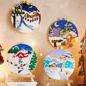 Gran Oferta: Kit de Fieltro DIY con Marco de Bordado para Pintura de Lana con Aguja, Cuadro Hecho a Mano para Decoración del Hogar, Manualidades y Regalo - Product Image 1
