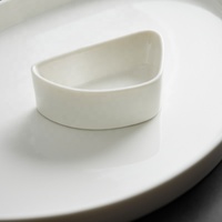 Ensemble de vaisselle de luxe écologique pour dîner de steak, assiettes en céramique blanches de forme irrégulière pour hôtels, restaurants et usage domestique
