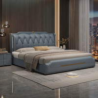 Lit ottoman moderne et populaire, avec cadre en plastique durable, revêtement en cuir, taille king size, avec garantie de 3 à 5 ans