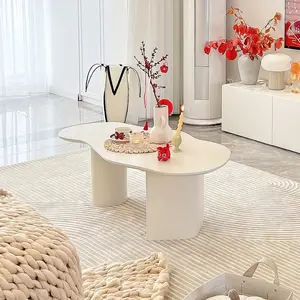 Sehpa çay masası ev için İskandinav Minimalist düzensiz dalga şeklinde yan beyaz oturma odası mobilya Modern bluz sınıf