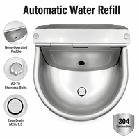 Bebedero Automático para Múltiples Animales, Válvula de Flotación de Acero Inoxidable 304, Autorellenable, Capacidad de 1.5L, Bebedero Higiénico para Ganado, Caballos, Cerdos y Ovejas