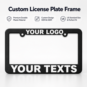 Cadre de <span class=keywords><strong>plaque</strong></span> d'<span class=keywords><strong>immatriculation</strong></span> en plastique personnalisé avec impression couleur intégrale, logo personnalisé, norme américaine, accessoire de voiture, cadeau - Product Image 3