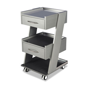 Mobile Dental <b>Side</b> Cabinet Metal Top Two <b>Drawer</b> Hospital Cabinet For Dental Clinic Use - Product Image 1