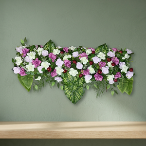 Artificial Flower Factory Silk Rectangle Spring Radiance Luxe Lavender Meadow White Channel Panel <b>Pastel</b> Rose Tropical Leaf Row - Product Image 3